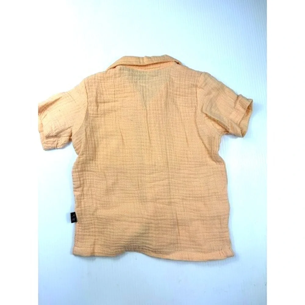 American Hawk Boys‎ 2 Piece Set 24M Apricot Gauze Cotton Shirt Shorts Outfit